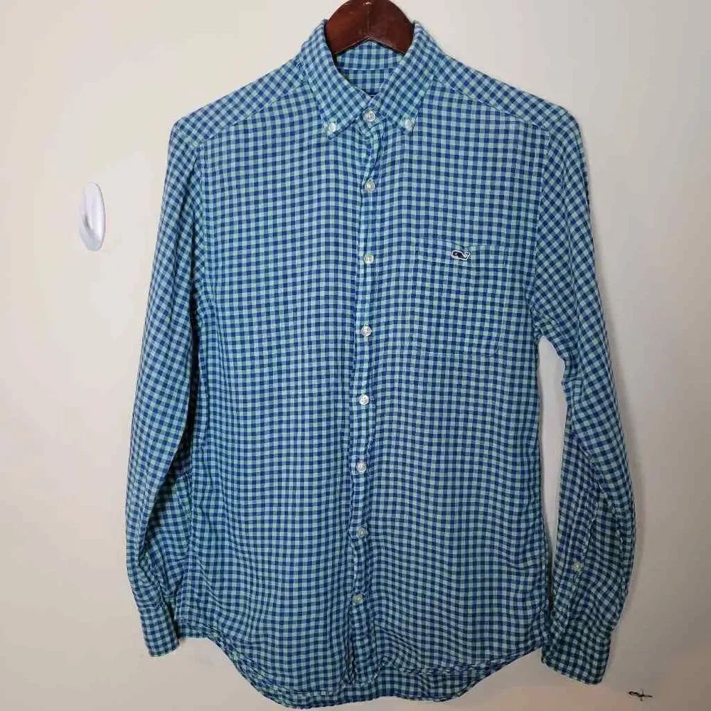 Vineyard Vines Mens Tucker ShirtSlim-Fit Gingham Plaid Small